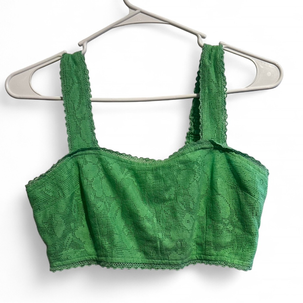 Aerie Green Lace Crop Top